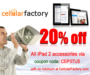 20% off all iPad 2 accessories with no min